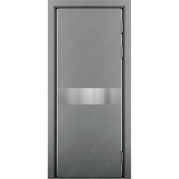 Маятниковая влагостойкая дверь Kapelli серый RAL 7040 с отбойной пластиной посередине