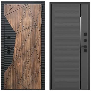 Входная дверь Континент американский орех чёрный кварц панель пиано