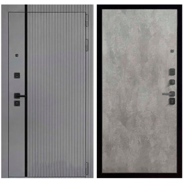 Входная дверь Президент Лайн ПВХ силк титан панель ПВХ меламин цемент светлый