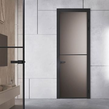 Межкомнатная алюминиевая дверь Loft 2 стекло матовое бронзовое