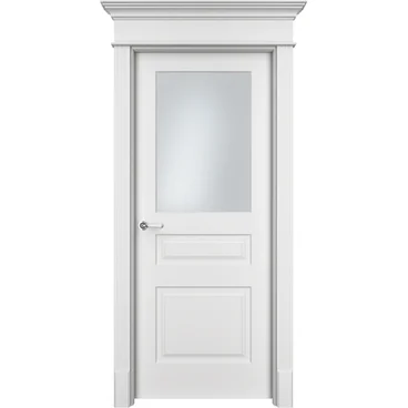 Межкомнатная дверь эмаль Ofram Нафта 3 белая остеклённая