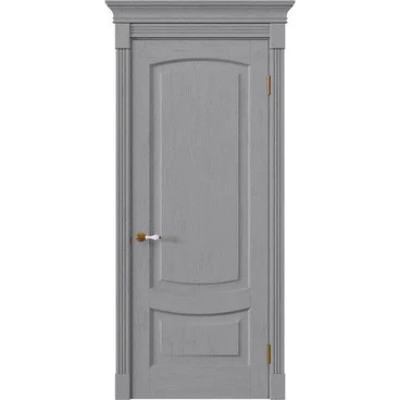 Межкомнатная дверь массив дуба Alvero Алина серый жемчуг глухая