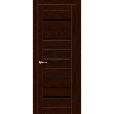 Межкомнатная дверь шпонированная Ситидорс Турин 5 ясень шоколад остеклённая