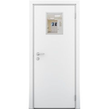 Влагостойкая дверь белая остеклённая модель 3