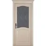 Фото двери Лео Браш эмаль крем стекло графит с фрезеровкой