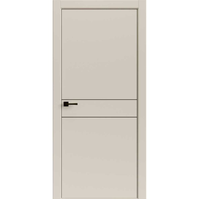 Межкомнатная дверь Light Geometry 4309 лофт бежевый кромка ABS чёрная глухая