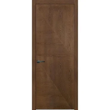 Межкомнатная дверь массив дуба шпон ясеня Флэт-6 медовый глухая