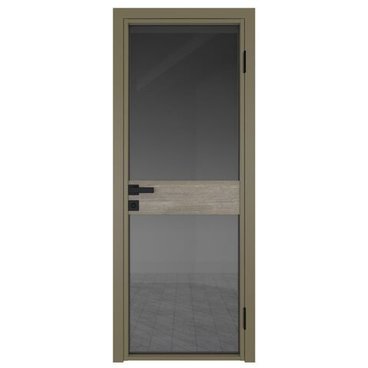Межкомнатная алюминиевая дверь 6AG шампань остеклённая