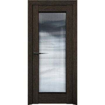 Межкомнатная дверь Никель 5 дуб тёмный со стеклом