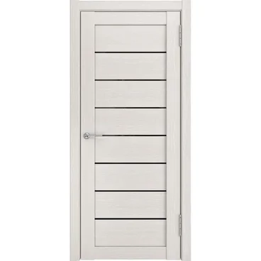 Межкомнатная дверь экошпон Legend ЛУ-7 белёный дуб стекло чёрный триплекс