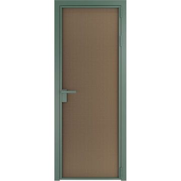 Алюминиевая межкомнатная дверь 1AP зелёный воск перламутр бронза элегант