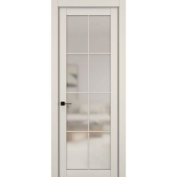 Межкомнатная дверь керамик NC 5 жемчужный остеклённая