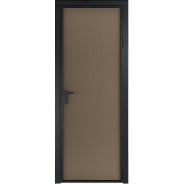 Алюминиевая межкомнатная дверь 1AP чёрная матовая RAL 9005 перламутр бронза элегант