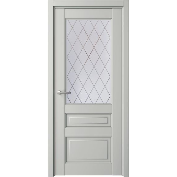 Межкомнатная дверь Эрмитаж 2 винил платина со стеклом