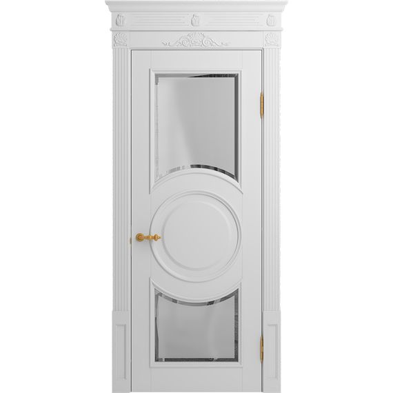 Межкомнатная дверь массив бука Viporte Лацио Амбиенте белая эмаль остекление 5