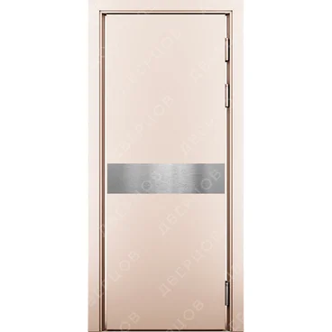 Маятниковая влагостойкая дверь Kapelli кремовый RAL 9001 с отбойной пластиной посередине