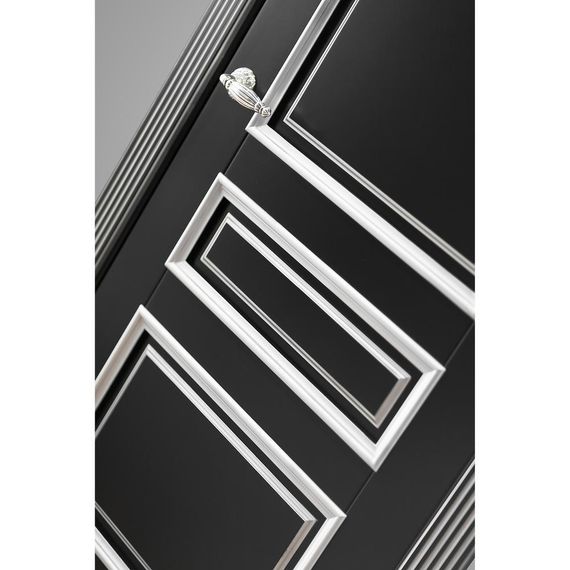 Межкомнатная дверь массив бука Viporte Рим нуар патина серебро глухая