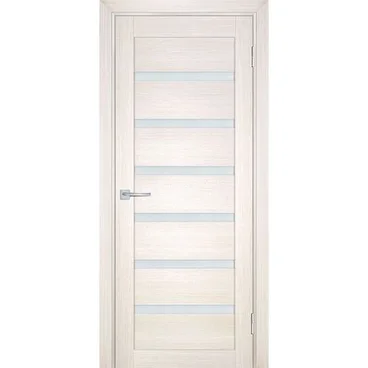 Межкомнатная дверь экошпон Мариам Техно-707 сандал бежевый стекло сатинат белый