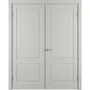 Фото глухой двухстворчатой распашной двери Патриция светло-серая эмаль