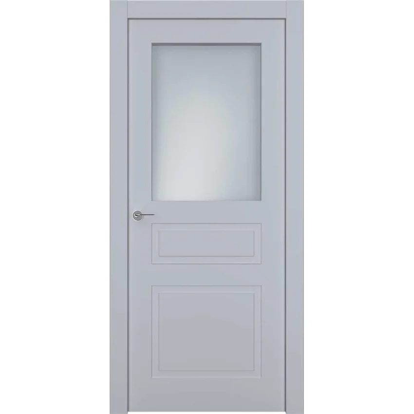 Межкомнатная дверь эмаль Классика 3 RAL 7047 остеклённая