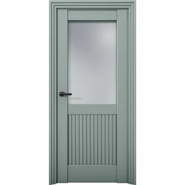 Межкомнатная дверь Никель 3 Deep Green со стеклом