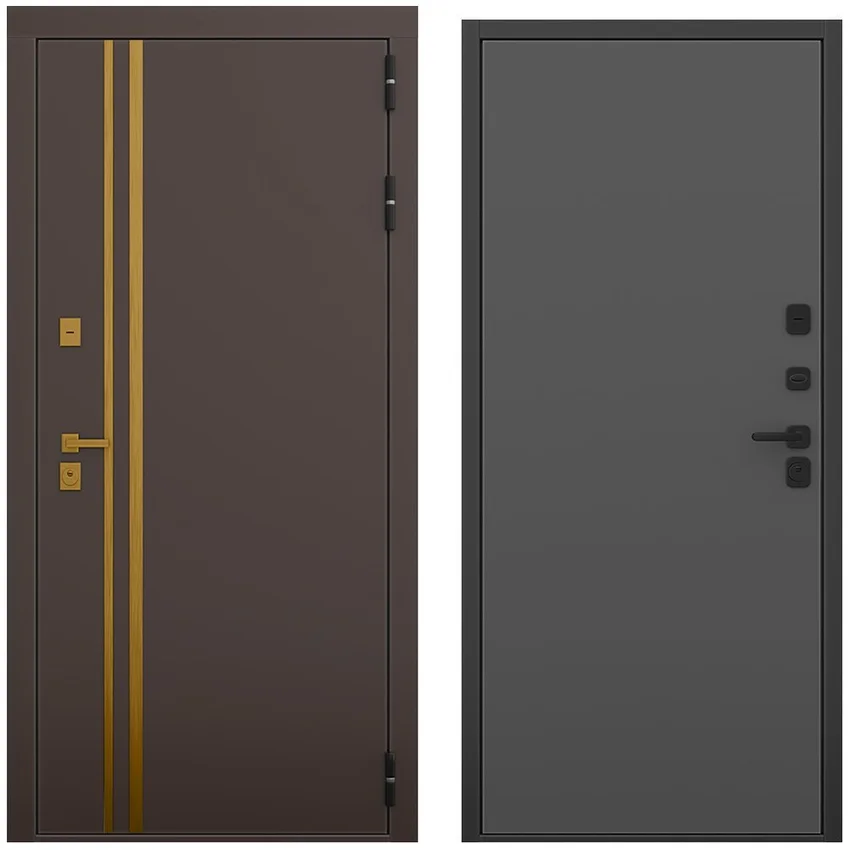 ходная дверь Баухаус амаретто силк панель гладкая антрацит