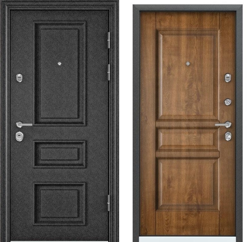 Входная стальная дверь Torex Ultimatum M MP FL-1 чёрный шёлк PK-8U ПТ дуб медовый