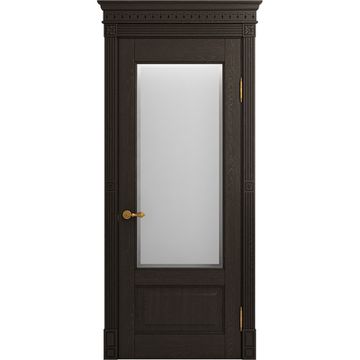 Межкомнатная дверь массив дуба Viporte Классика 1 шоколад остеклённая
