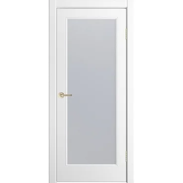 Межкомнатная дверь эмаль Бьянка-1 белоснежная со стеклом