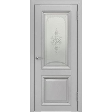 Межкомнатная дверь экошпон Luxor ЛУ-172 серая остеклённая