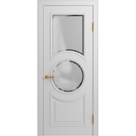 Межкомнатная дверь массив бука Viporte Лацио Амбиенте белая эмаль остекление 2