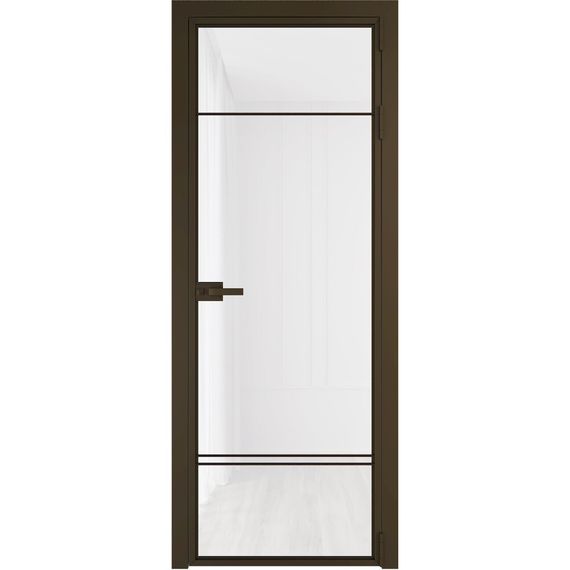 Алюминиевая межкомнатная дверь 4AХ деорэ остеклённая