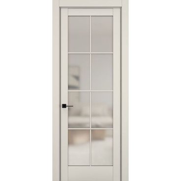 Межкомнатная дверь керамик NC 11 жемчужный остеклённая