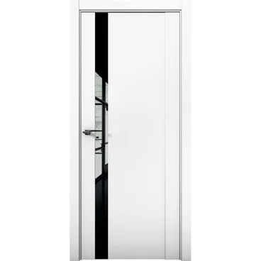 Межкомнатная дверь экошпон Кобальт 7 аляска стекло чёрный лакобель