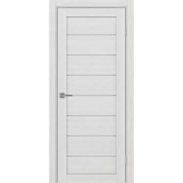 Межкомнатная дверь экошпон Турин 508.12 ясень серебристый остеклённая