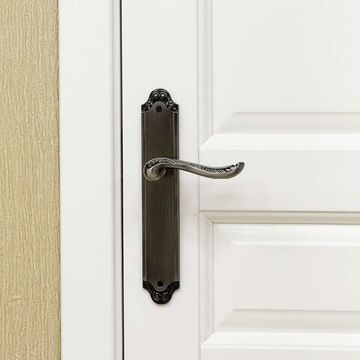 Ручка на планке для межкомнатной двери Acanto чёрное серебро