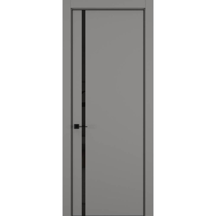 Фото межкомнатной двери керамик MN 5 серый стекло чёрное