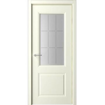 Межкомнатная дверь эмаль Albero Стиль 1 слоновая кость остеклённая
