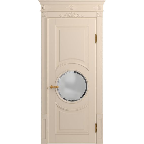 Межкомнатная дверь массив бука Viporte Лацио Амбиенте ваниль остекление 4