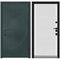 Фото входной уличной двери Regidoors Малахит Термо туманный лес RAL 6012 МДФ белая эмаль