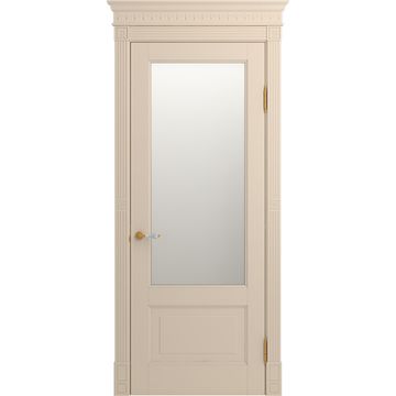 Межкомнатная дверь массив бука Viporte Бьелла ваниль остеклённая