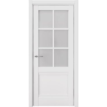 Межкомнатная дверь Киото винил белый со стеклом