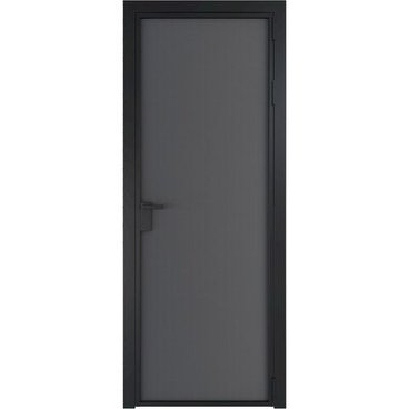 Алюминиевая межкомнатная дверь 1AP чёрная матовая RAL 9005 графит элегант