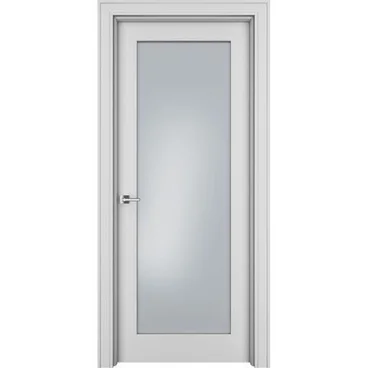 Межкомнатная дверь эмаль Ofram Паспарту белая остеклённая