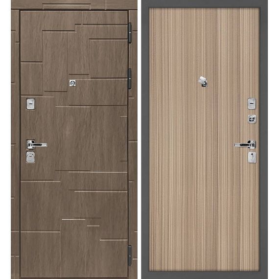 Входная дверь Домино дымчатая луна панель гладкая эвкалипт тасманский