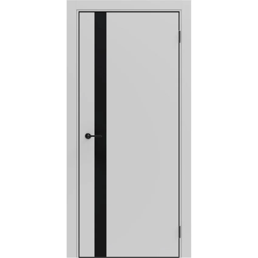 Межкомнатная дверь экошпон ДП-51.4 silver gray остеклённая