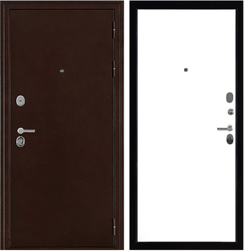 Входная стальная дверь Regidoors Феникс K3 медь антик панель ПВХ белый снег