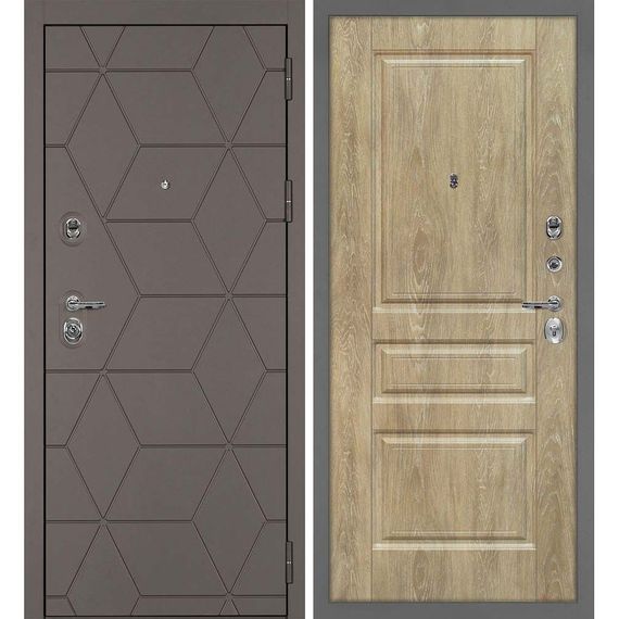 Входная дверь Тетра-181 панель фрезерованная дуб песочный
