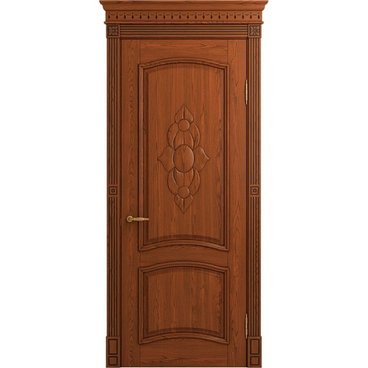 Межкомнатная дверь массив ясеня Viporte Бристоль Декор табачный глухая