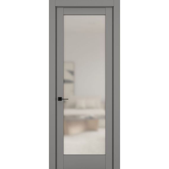 Фото межкомнатной двери керамик NC 8 серый остеклённая